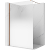 Mexen Kioto Walk-in Shower Wall 70 x 200 cm, White Ombre 8 mm, Rose Gold - 800-070-101-60-86
