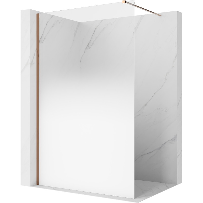 Mexen Kioto Walk-in Shower Wall 80 x 200 cm, White Ombre 8 mm, Rose Gold - 800-080-101-60-86