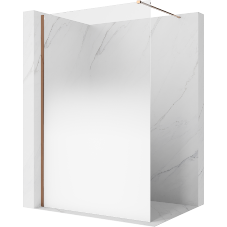 Mexen Kioto Walk-in Shower Screen 130 x 200 cm, White Ombre 8 mm, Rose Gold - 800-130-101-60-86