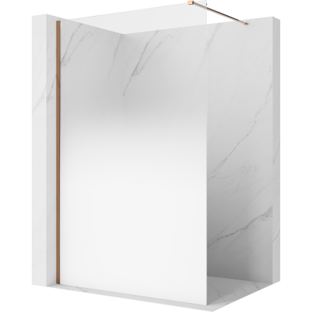 Mexen Kioto shower wall Walk-in 150 x 200 cm, ombre white 8 mm, rose gold - 800-150-101-60-86