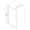 Mexen Kioto Walk-in Shower Wall 130 x 200 cm, Crackle Graphite 12 mm, Chrome - 800-130-101-01-44-X