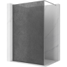 Mexen Kioto Walk-in Shower Wall 130 x 200 cm, Crackle Graphite 12 mm, Chrome - 800-130-101-01-44-X