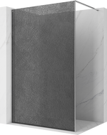 Mexen Kioto Walk-in Shower Wall 160 x 200 cm, Graphite Crackle 12 mm, Chrome - 800-160-101-01-44-X