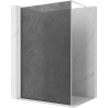 Mexen Kioto Walk-in Shower Screen 130 x 200 cm, Crackle Graphite 12 mm, White - 800-130-101-20-44-X