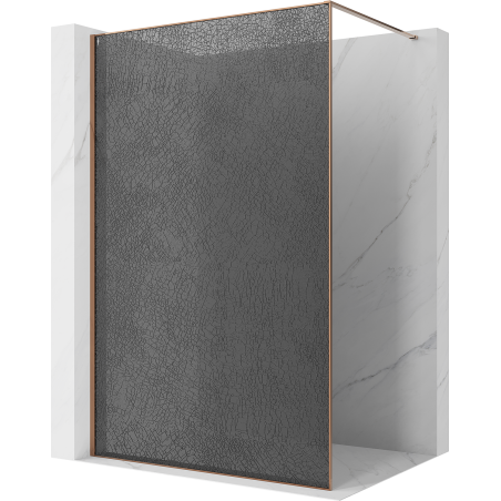 Mexen Kioto Walk-in shower wall 70 x 200 cm, crackle graphite 12 mm, rose gold - 800-070-101-60-44-X