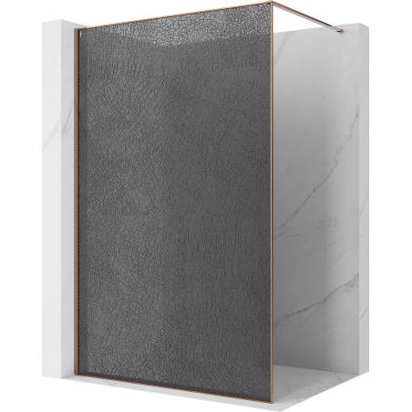 Mexen Kioto Walk-in Shower Screen 80 x 200 cm, crackle graphite 12 mm, rose gold - 800-080-101-60-44-X