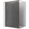 Mexen Kioto Walk-in Shower Wall 90 x 200 cm, crackle graphite 12 mm, rose gold - 800-090-101-60-44-X
