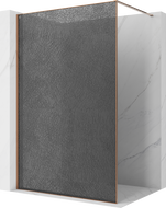 Mexen Kioto Walk-in Shower Wall 140 x 200 cm, crackle graphite 12 mm, rose gold - 800-140-101-60-44-X