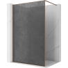 Mexen Kioto Walk-in Shower Screen 80 x 200 cm, Crackle Graphite 12 mm, Brushed Copper - 800-080-101-65-44-X