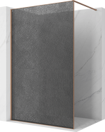 Mexen Kioto Walk-in Shower Wall 90 x 200 cm, graphite crackle 12 mm, brushed copper - 800-090-101-65-44-X