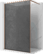 Mexen Kioto Walk-in shower wall 120 x 200 cm, crackle graphite 12 mm, brushed copper - 800-120-101-65-44-X