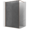 Mexen Kioto Walk-in Shower Screen 150 x 200 cm, Crackle Graphite 12 mm, Brushed Copper - 800-150-101-65-44-X