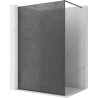 Mexen Kioto Walk-in Shower Wall 90 x 200 cm, Crackle Graphite 12 mm, Gun Gray Brushed - 800-090-101-66-44-X