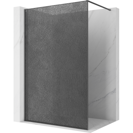 Mexen Kioto Walk-in Shower Wall 110 x 200 cm, crackle graphite 12 mm, gun gray brushed - 800-110-101-66-44-X
