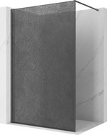 Mexen Kioto Walk-in Shower Screen 140 x 200 cm, Crackle Graphite 12 mm, Brushed Gun Gray - 800-140-101-66-44-X