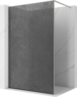 Mexen Kioto Walk-in Shower Wall 90 x 200 cm, Crackle Graphite 12 mm, Brushed Nickel - 800-090-101-97-44-X