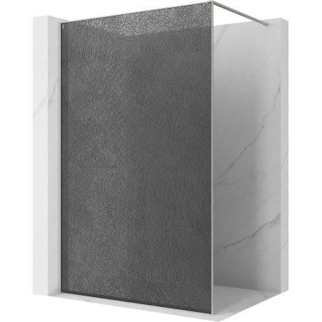 Mexen Kioto Walk-in Shower Wall 110 x 200 cm, Crackle Graphite 12 mm, Brushed Nickel - 800-110-101-97-44-X