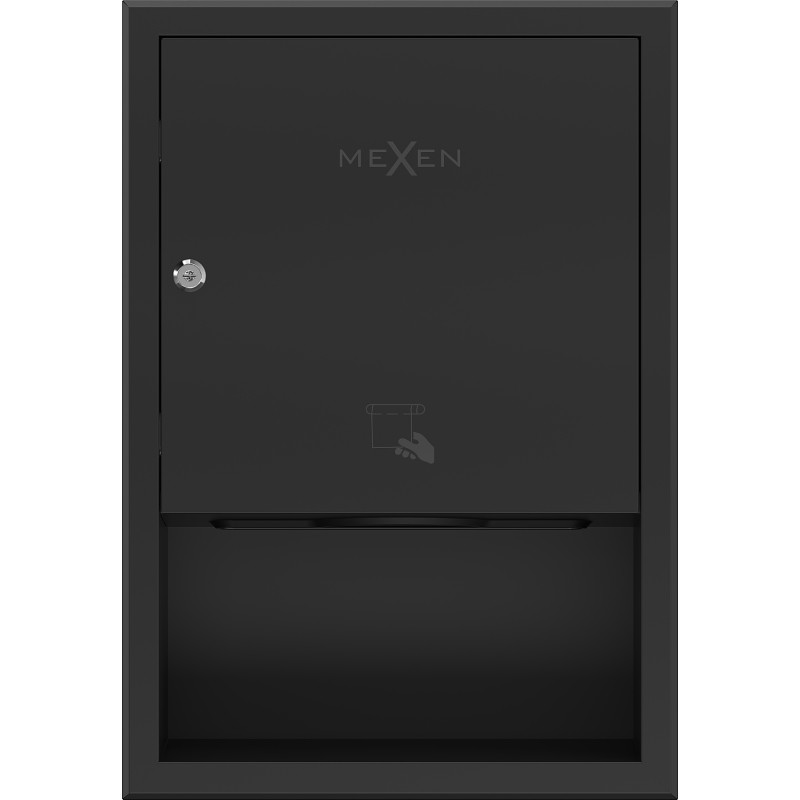 Mexen Linox recessed paper towel dispenser, matte black - 70K003-70