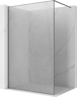 Mexen Kioto Walk-in Shower Wall 130 x 200 cm, Crackle Transparent 12 mm, Gun Metal - 800-130-101-95-04-X