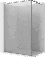 Mexen Kioto Walk-in Shower Panel 140 x 200 cm, Crackle Transparent 12 mm, Gun Metal - 800-140-101-95-04-X