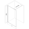 Mexen Kioto Walk-in Shower Panel 90 x 200 cm, Crackle Graphite 12 mm, Gun Metal - 800-090-101-95-44-X
