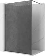 Mexen Kioto Walk-in Shower Panel 90 x 200 cm, Crackle Graphite 12 mm, Gun Metal - 800-090-101-95-44-X
