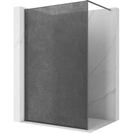 Mexen Kioto Walk-in Shower Wall 160 x 200 cm, Crackle Graphite 12 mm, Gun Metal - 800-160-101-95-44-X