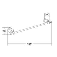 Mexen Estela towel rail, black - 7011524-70