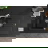 Mexen Matias 1.5-compartment granite sink with a drip tray and kitchen mixer tap Duero, Black/Silver metallic- 6502-73-671600-00