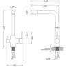 Mexen Matias 1.5-compartment granite sink with a drip tray and kitchen mixer tap Duero, spotted black - 6502-76-671600-00