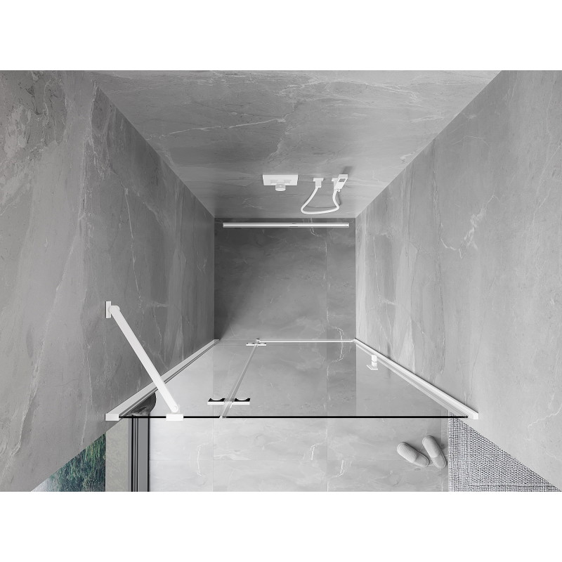 Mexen Mist-H left-handed swinging shower door 95 cm, transparent, white - 8A5-095-000-20-00-L