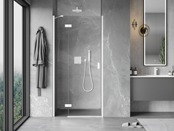 Mexen Mist-H left-hinged shower door 110 cm, transparent, white - 8A5-110-000-20-00-L