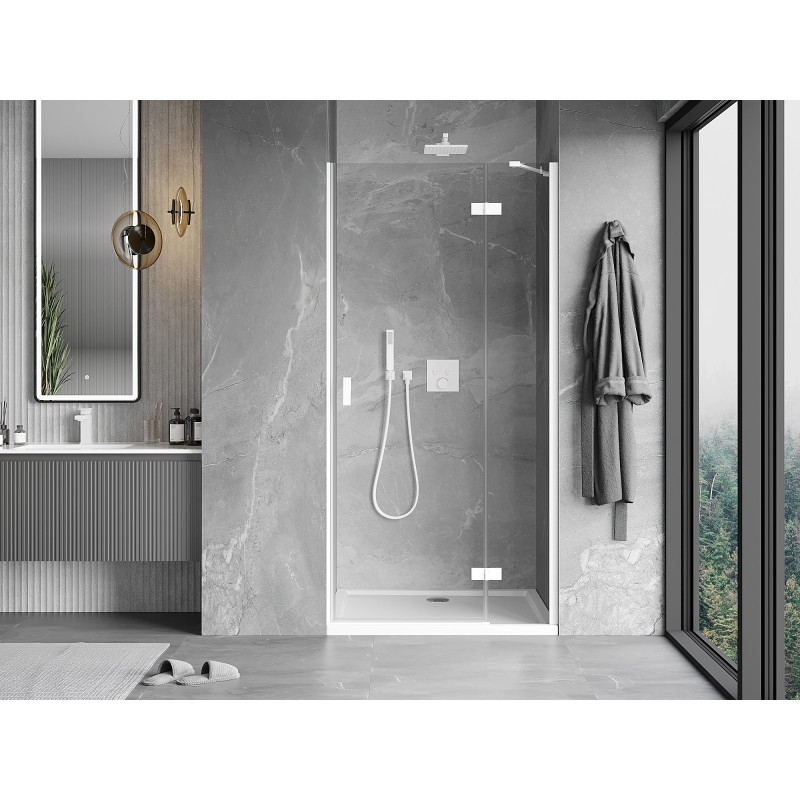 Mexen Mist-H right swinging shower door 120 cm, transparent, white - 8A5-120-000-20-00-P