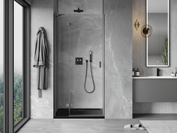 Mexen Mist-H left-hinged shower door 75 cm, transparent, gun gray brushed - 8A5-075-000-66-00-L