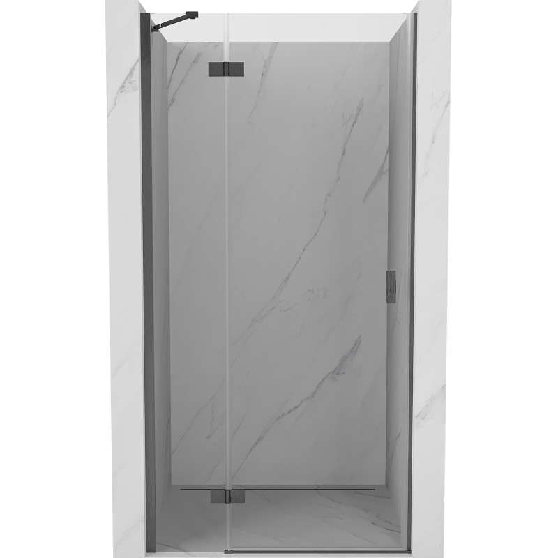 Mexen Mist-H left hinge shower door 85 cm, transparent, brushed gun gray - 8A5-085-000-66-00-L