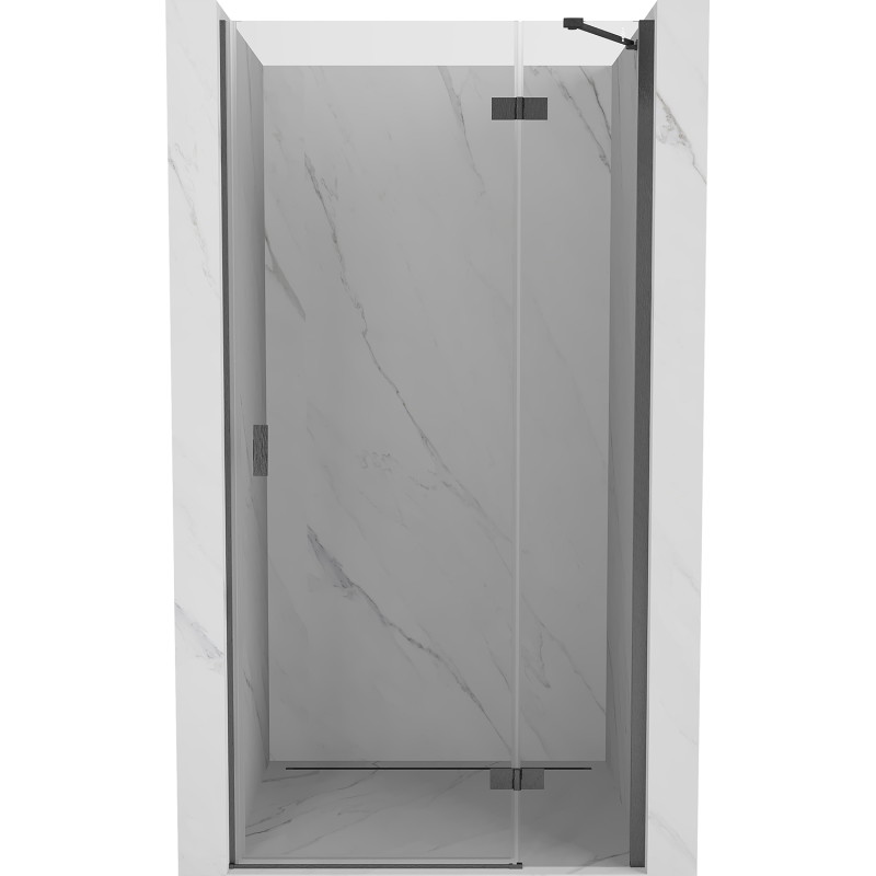 Mexen Mist-H right-hinged shower door 80 cm, transparent, brushed gun gray - 8A5-080-000-66-00-P