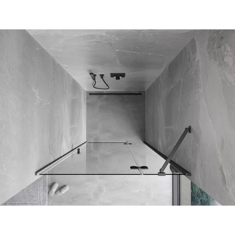 Mexen Mist-H right hinged shower door 105 cm, transparent, brushed gun gray - 8A5-105-000-66-00-P