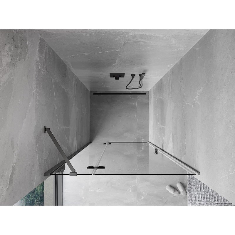 Mexen Mist-H left hinged shower door 75 cm, transparent, gun metal - 8A5-075-000-95-00-L