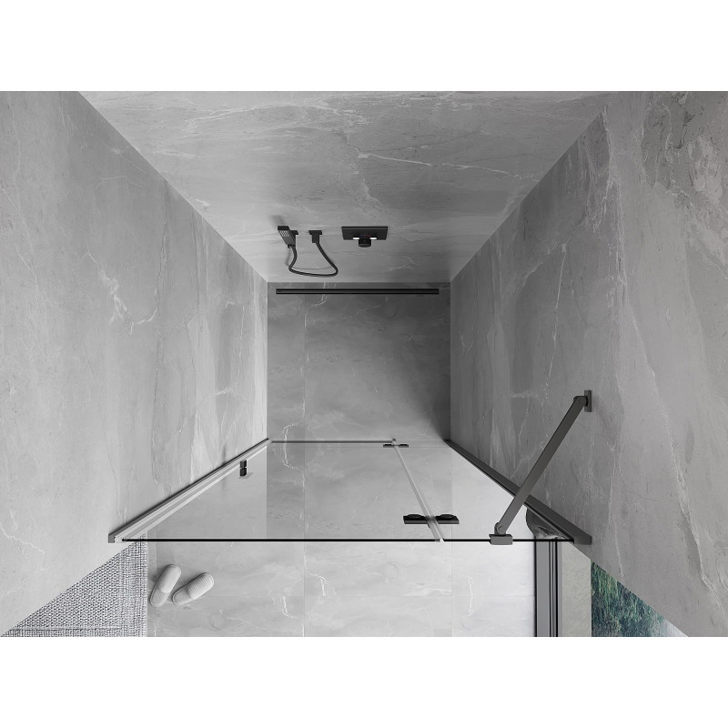 Mexen Mist-H right hinged shower door 105 cm, transparent, gun metal - 8A5-105-000-95-00-P