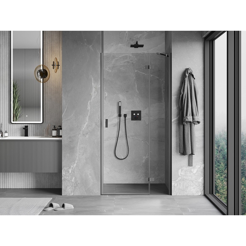Mexen Mist-H right hinged shower door 115 cm, transparent, gun metal - 8A5-115-000-95-00-P