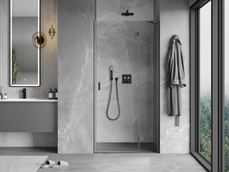 Mexen Mist-H right-hand swing shower door 120 cm, transparent, gun metal - 8A5-120-000-95-00-P
