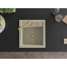 Mexen Vito 1-bowl granite sink with Duero kitchen faucet, beige - 6503-69-671600-50