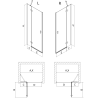 Mexen Mist-H left hinged shower door 75 cm, transparent, brushed nickel - 8A5-075-000-97-00-L