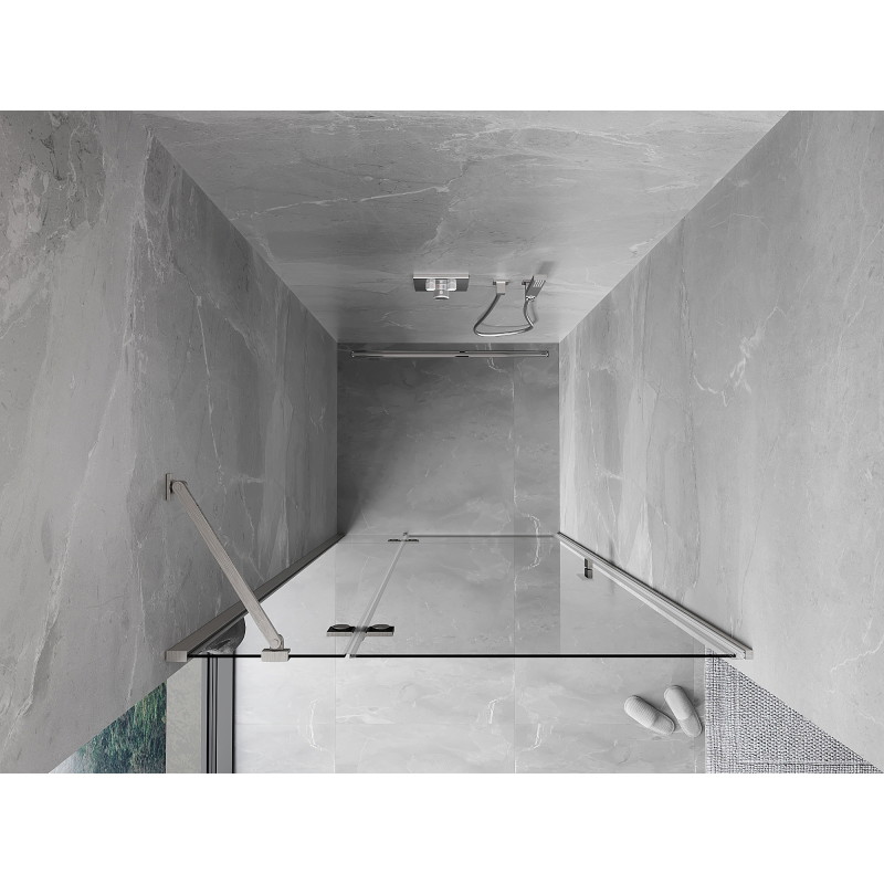 Mexen Mist-H left hinged shower door 80 cm, transparent, brushed nickel - 8A5-080-000-97-00-L
