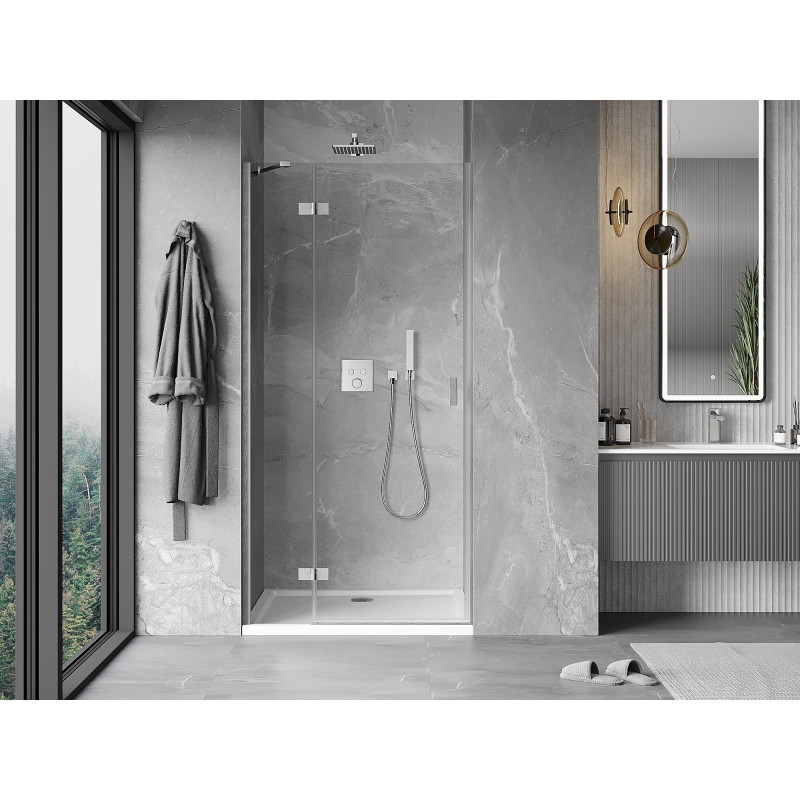 Mexen Mist-H left-hinged shower door 95 cm, transparent, brushed nickel - 8A5-095-000-97-00-L