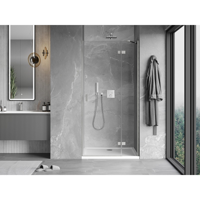 Mexen Mist-H right-hinged shower door 105 cm, transparent, brushed nickel - 8A5-105-000-97-00-P