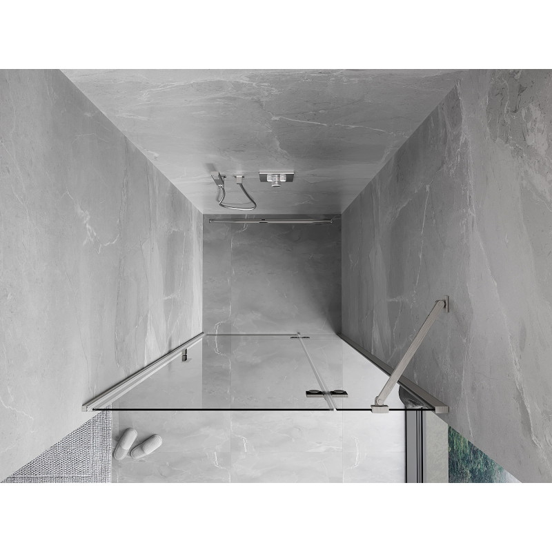 Mexen Mist-H right-hinged shower door 105 cm, transparent, brushed nickel - 8A5-105-000-97-00-P