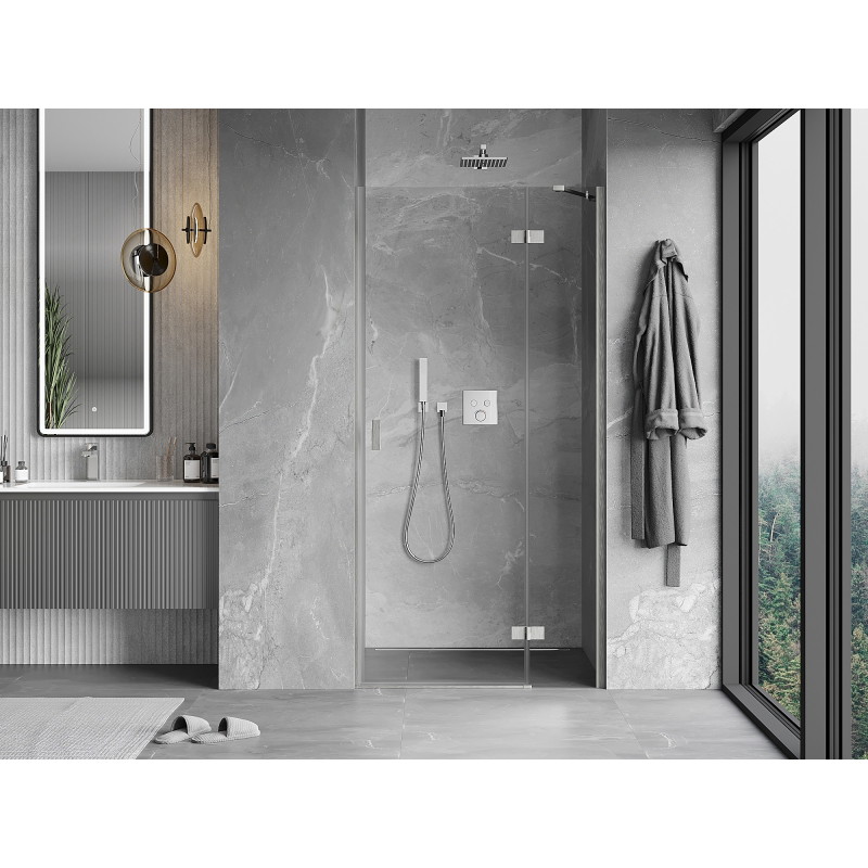 Mexen Mist-H right hinged shower door 115 cm, transparent, brushed nickel - 8A5-115-000-97-00-P
