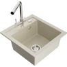 Mexen Vito 1-compartment granite sink with a kitchen mixer tap Duero, Beige - 6503-69-671600-00