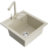 Mexen Vito 1-bowl granite kitchen sink with Duero tap, beige - 6503-69-671600-69